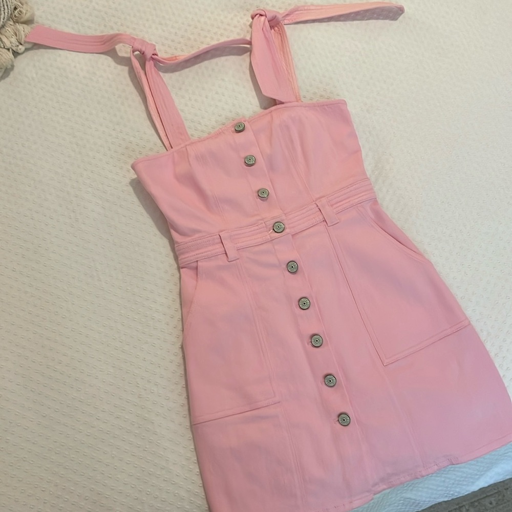 Cinq a Sept pink denim mini dress
